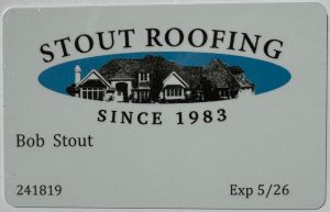 Stout Roofing Agent Card – Front
